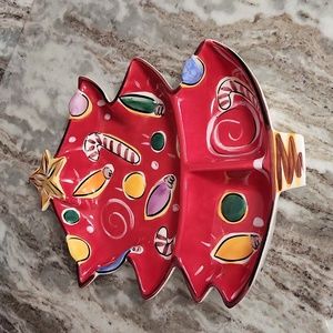 Clay Art Ceramic Christmas Chip and Dip Tree New
